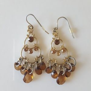 3/$10 Amber gold chandelier earrings
